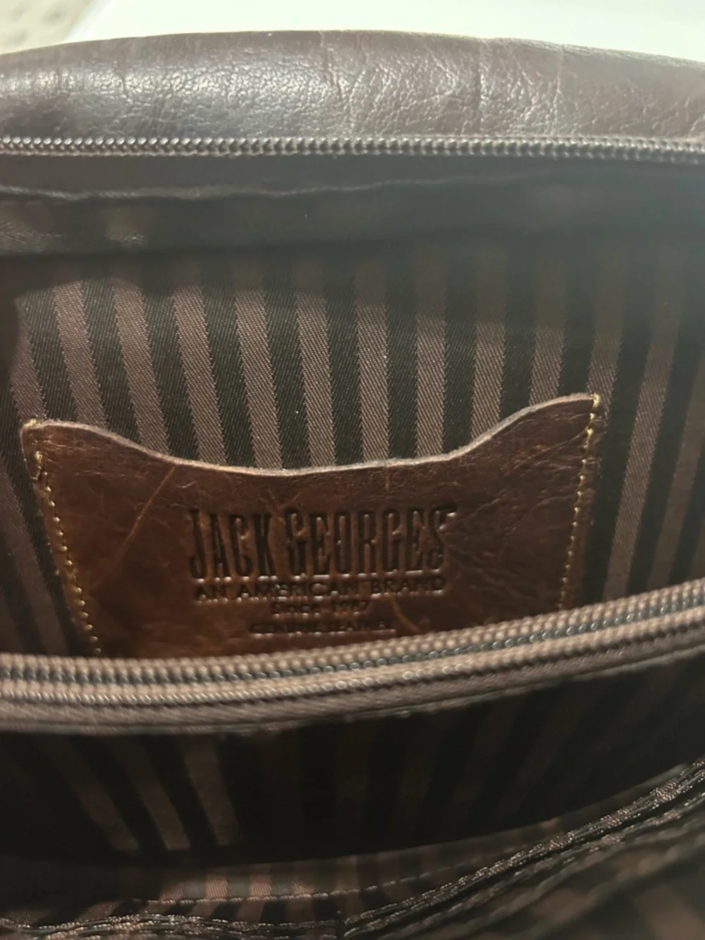 Jack Georges Dark Brown Leather Crossbody Bag - Picture 7 of 10
